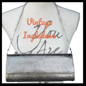 Vintage Ingledews Pewter Metallic Baguette Silver Chain Strap Shoulder Bag